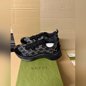 Gucci Black GG Crystal Embellished Run Sneakers